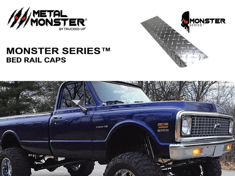 1967 - 1972 Chevrolet \ GMC Diamond Plate Bed Rail Caps - TRUCKED UP - Truck Superstore
