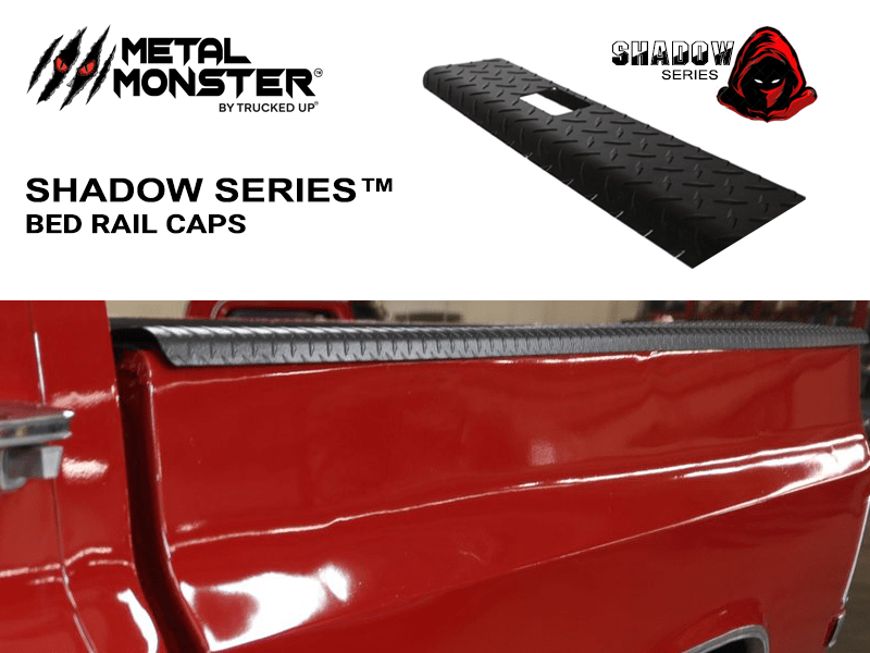 1967 - 1972 Chevrolet \ GMC Shadow Series Black Textured Bed Rail Caps - TRUCKED UP - Truck Superstore