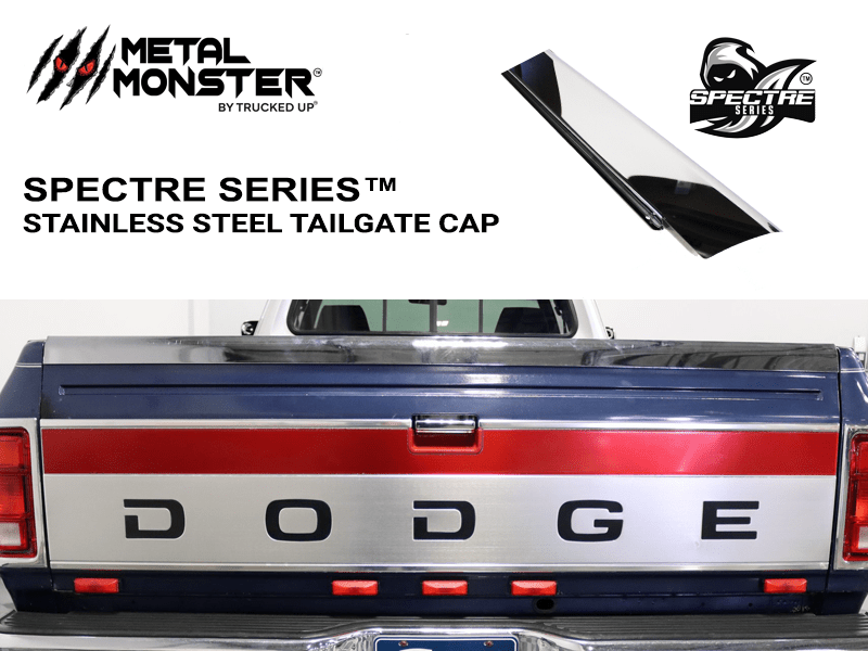 1973 - 1993 Dodge Stainless Steel Tailgate Cap - TRUCKED UP - Truck Superstore