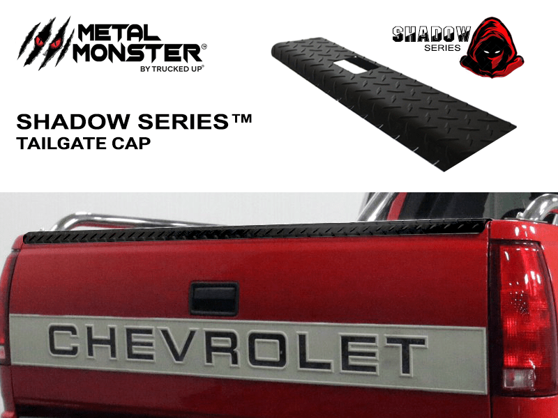 1988 - 1998 Chevrolet \ GMC GMT400 Shadow Series Black Textured Tailgate Cap - TRUCKED UP - Truck Superstore