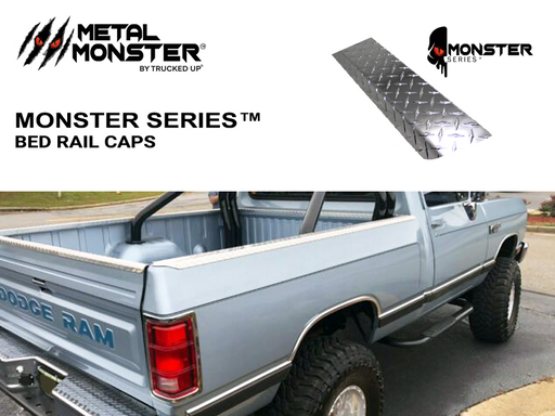 1973-1980 Dodge Diamond Plate Bed Rail Caps With Stake Holes - TRUCKED UP - Truck Superstore