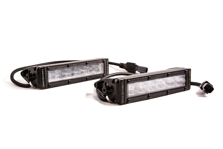 6 Inch LED Light Bar Single Row Straight SS6 White Wide Light Bar Pair Diode Dynamics - TRUCKED UP - Truck Superstore