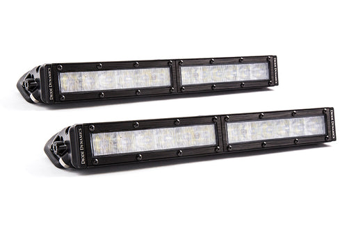 12 Inch LED Light Bar  Single Row Straight Clear Wide Pair Stage Series Diode Dynamics - TRUCKED UP - Truck Superstore