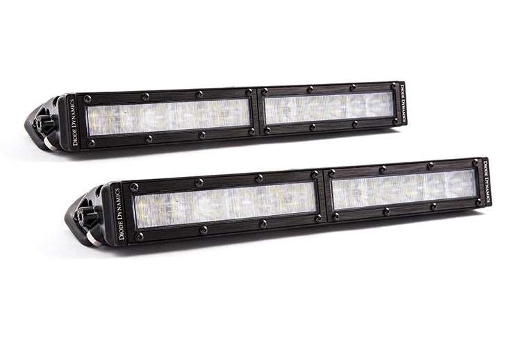 12 Inch LED Light Bar  Single Row Straight Clear Wide Pair Stage Series Diode Dynamics - TRUCKED UP - Truck Superstore