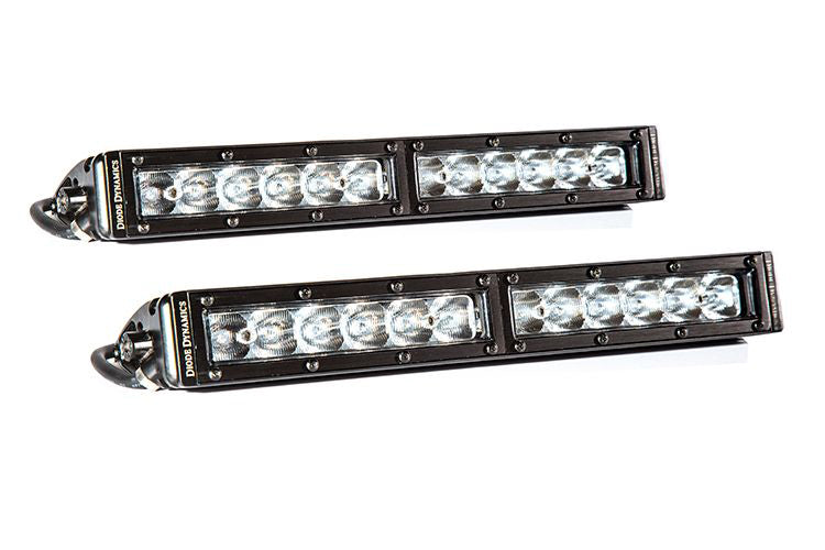 12 Inch LED Light Bar  Single Row Straight Clear Wide Pair Stage Series Diode Dynamics - TRUCKED UP - Truck Superstore