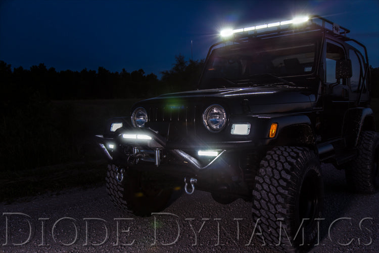 12 Inch LED Light Bar  Single Row Straight Clear Wide Pair Stage Series Diode Dynamics - TRUCKED UP - Truck Superstore