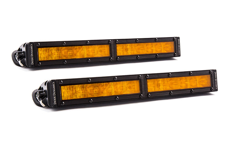 12 Inch LED Light Bar  Single Row Straight Amber Wide Pair Stage Series Diode Dynamics - TRUCKED UP - Truck Superstore