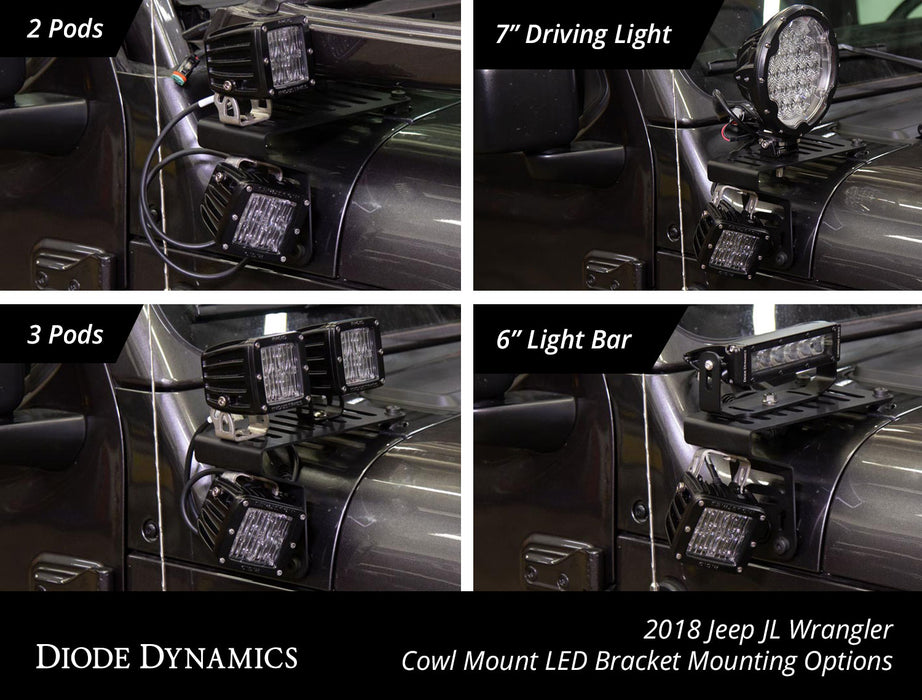 Cowl Mount LED Bracket Kit for 2018-2021 Jeep JL Wrangler/Gladiator - TRUCKED UP - Truck Superstore