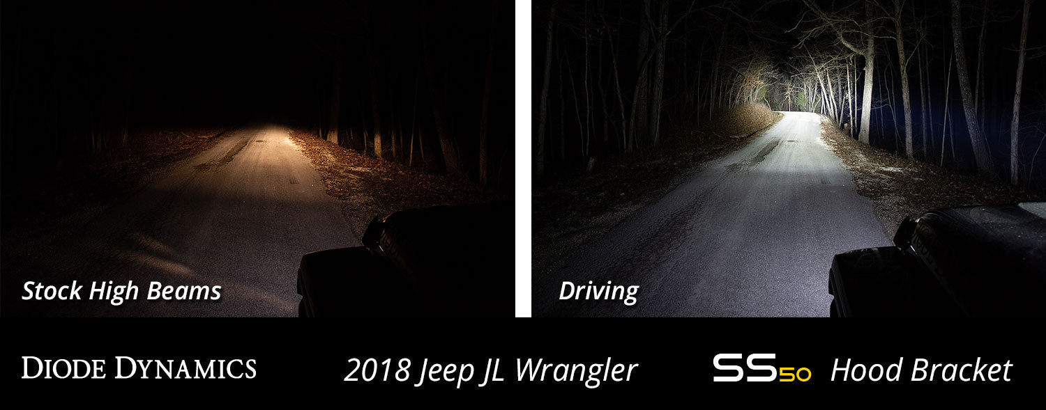SS50 Hood LED Light Bar Kit for 2018-2021 Jeep JL Wrangler/Gladiator, Amber Combo - TRUCKED UP - Truck Superstore