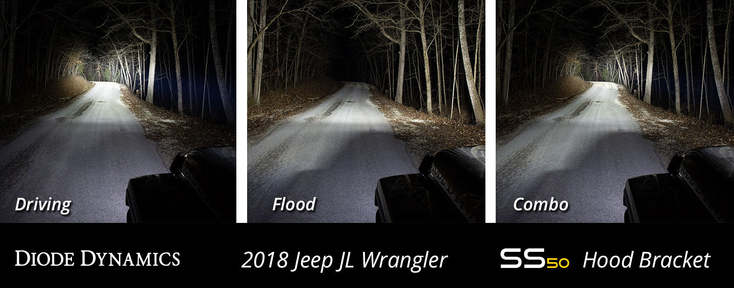 SS50 Hood LED Light Bar Kit for 2018-2021 Jeep JL Wrangler/Gladiator, Amber Combo - TRUCKED UP - Truck Superstore