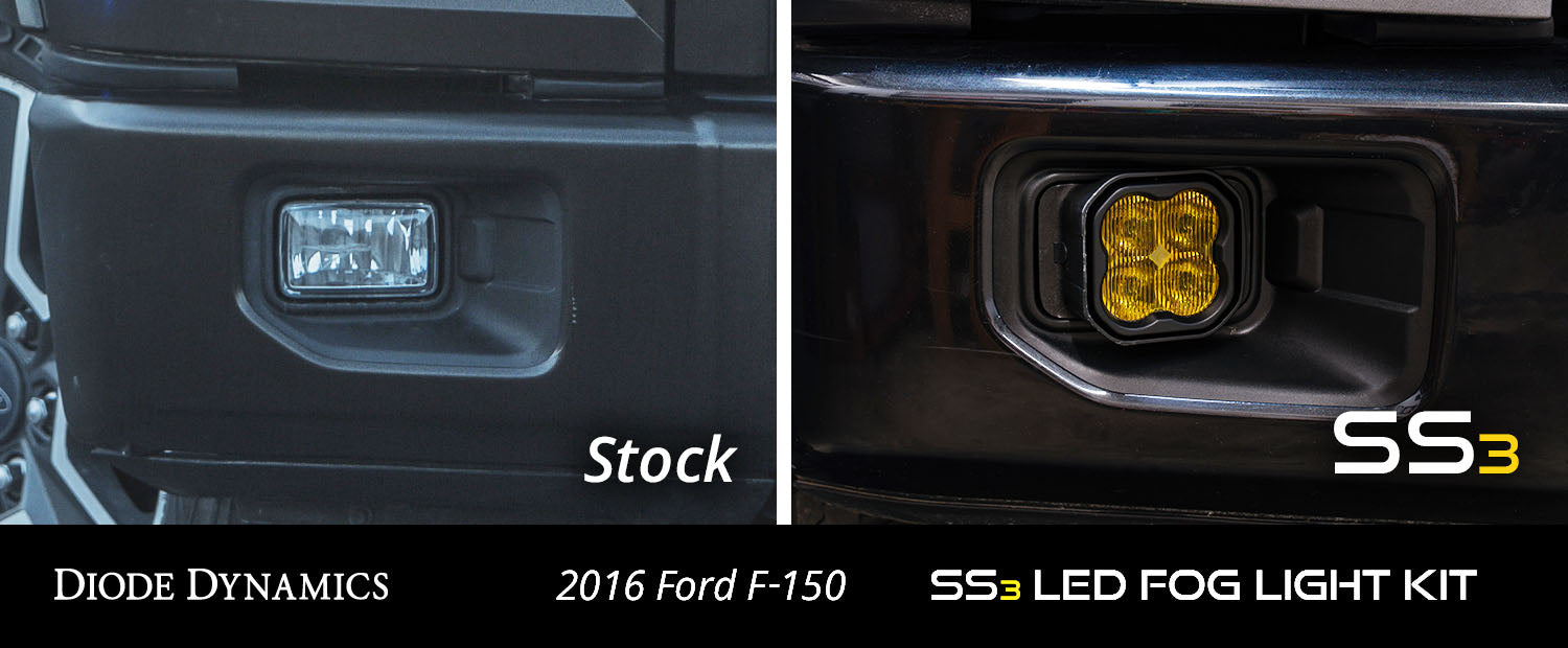 SS3 LED Fog Light Kit for 2015-2020 Ford F-150 White SAE Fog Pro w/ Backlight Diode Dynamics - TRUCKED UP - Truck Superstore