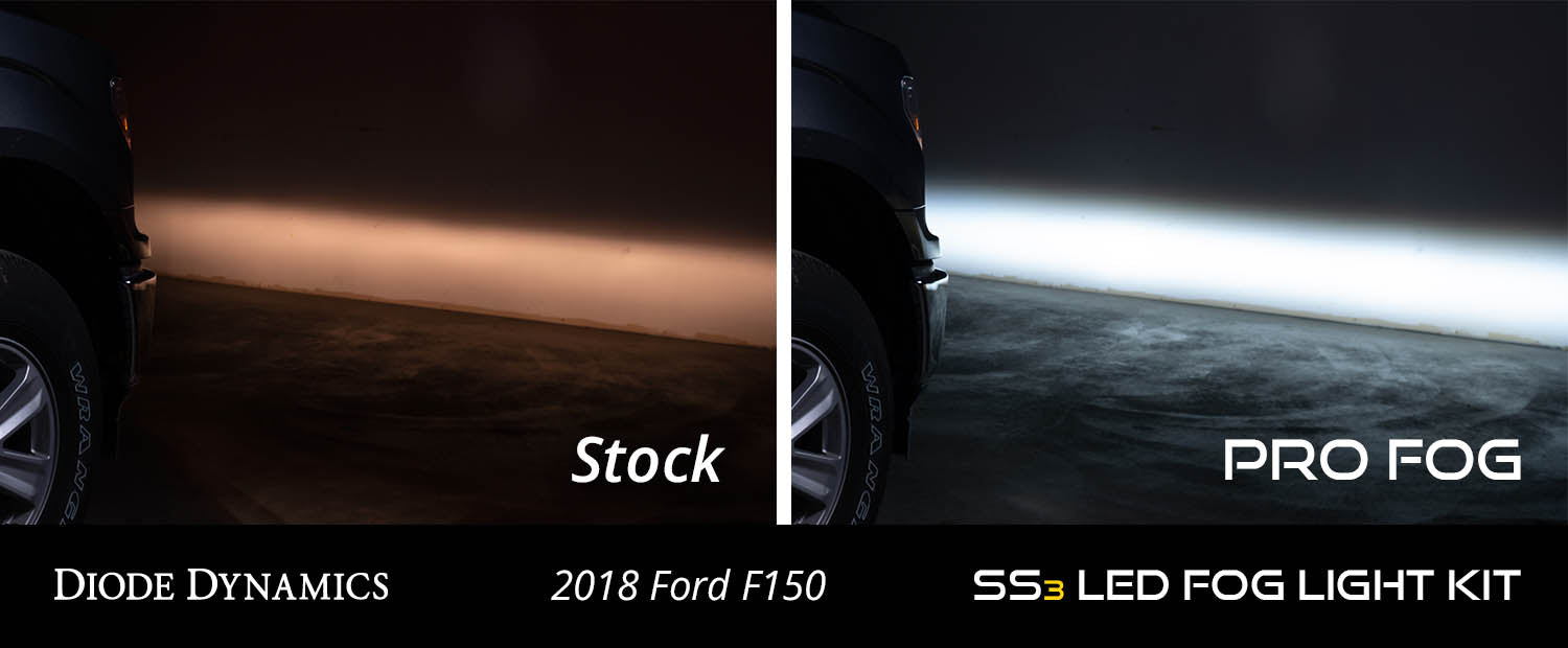 SS3 LED Fog Light Kit for 2015-2020 Ford F-150 White SAE Fog Pro w/ Backlight Diode Dynamics - TRUCKED UP - Truck Superstore