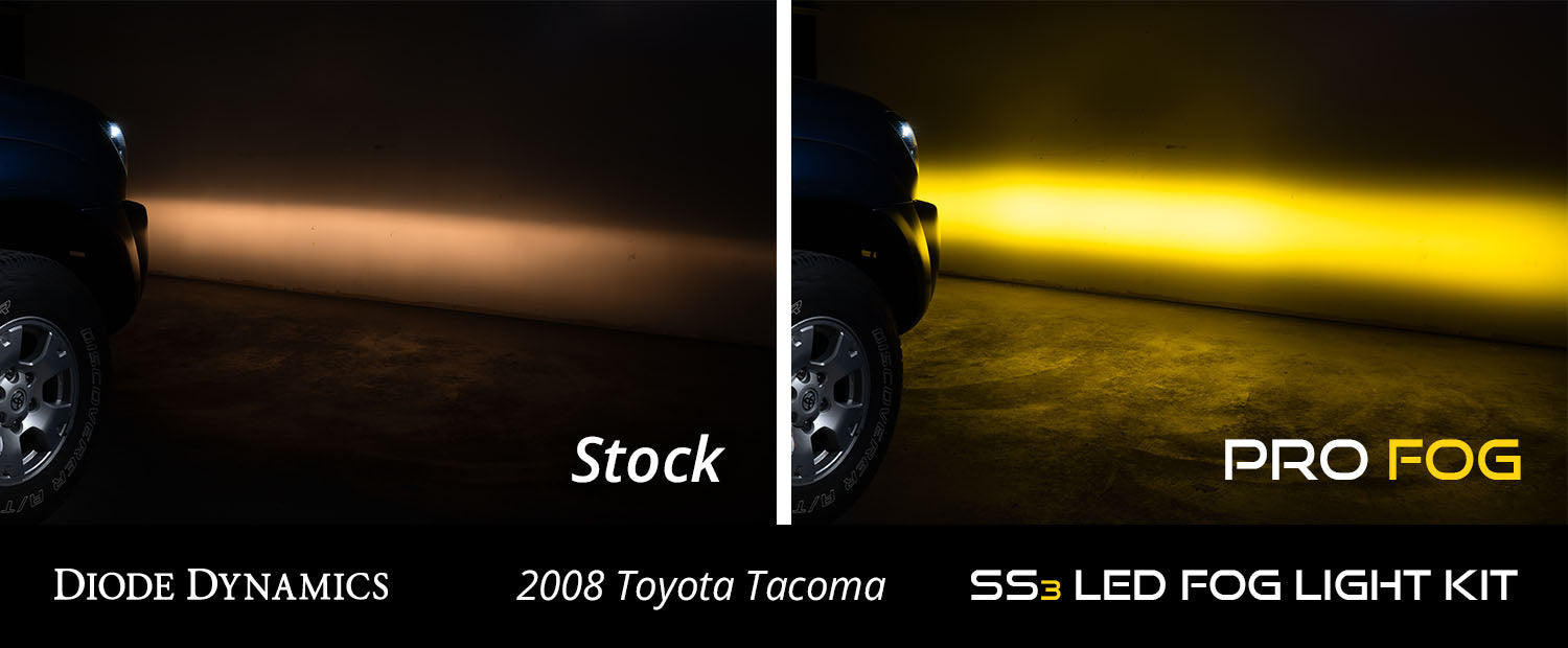 SS3 LED Fog Light Kit for 2005-2011 Toyota Tacoma White SAE Fog Pro w/ Backlight Diode Dynamics - TRUCKED UP - Truck Superstore