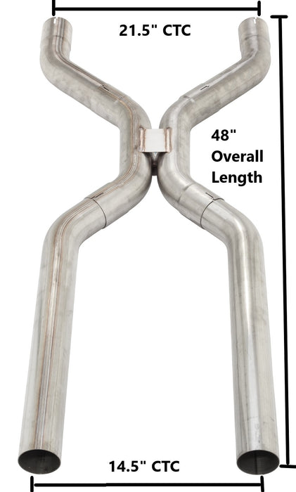 3 Inch Universal H-Pipe Crossover Exhaust Kit Mandrel Bent 409 Stainless Steel Pypes Exhaust - TRUCKED UP - Truck Superstore