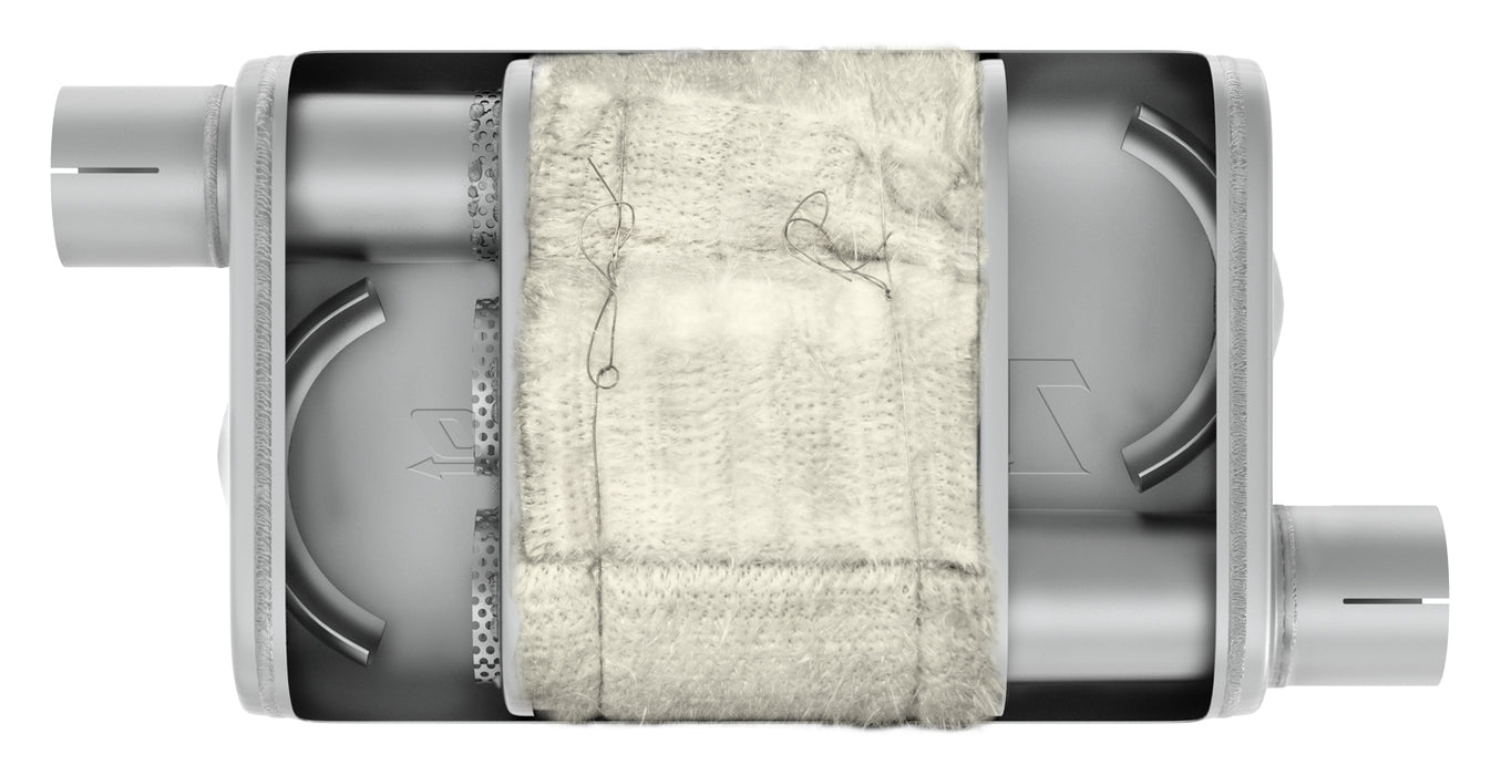 Turbo Pro Muffler 2.5 Inch Offset Inlet/Offset Outlet Pypes Exhaust - TRUCKED UP - Truck Superstore