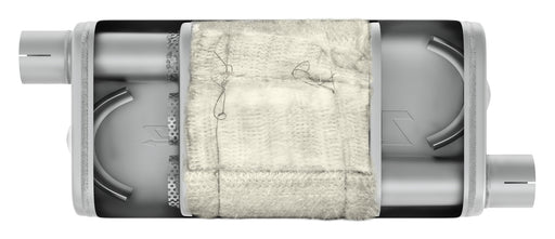 Turbo Pro Muffler 18 Inch Body 2.5 Inch Offset Inlet/Offset Outlet 409 Stainless MVT30 - TRUCKED UP - Truck Superstore