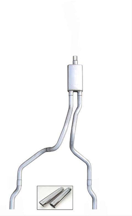 Cat Back Exhaust System 03-05 Hemi Ram 1500 Split Rear Dual Exit Intermediate Pipe 3 in Tailpipe 2.5 in Violator Muffler/Hardware/3.5 in Polished Tips Incl Natural 409 Stainless Steel Pypes Exhaust - TRUCKED UP - Truck Superstore