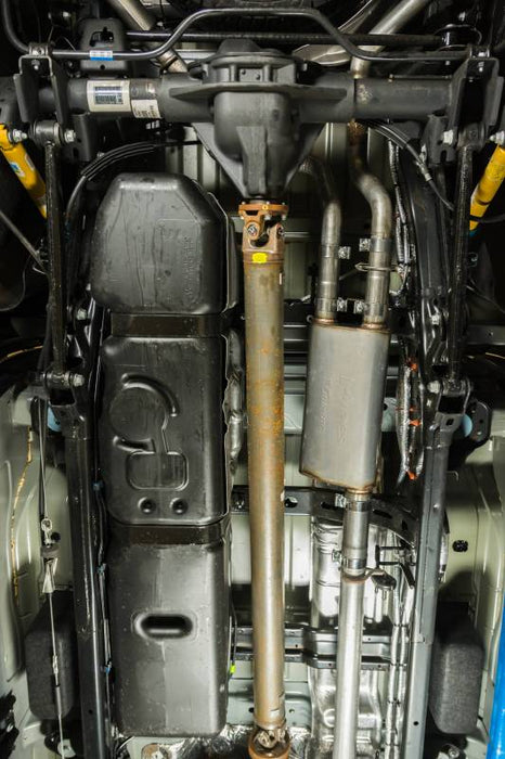 Violator Muffler Kit 09-18 Ram Hemi Split Rear Dual Exit Intermediate Pipe 3 in Hardware And Muffler Incl Tip Not Incl Natural Finish 409 Stainless Steel Pypes Exhaust - TRUCKED UP - Truck Superstore