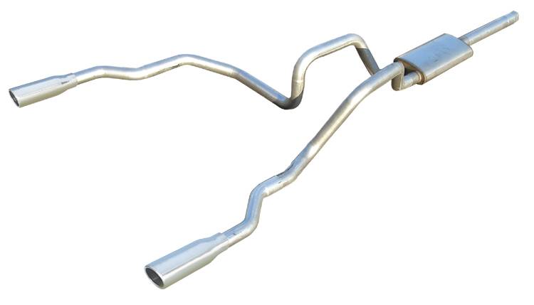 Violator Series Cat Back Exhaust System 04-08 Ford F150 Split Rear Dual Exit 3 in Intermediate And 2.5 in Tail Pipe Violator Muffler/Hardware/3.5 in Polished Tips Incl Pypes Exhaust - TRUCKED UP - Truck Superstore