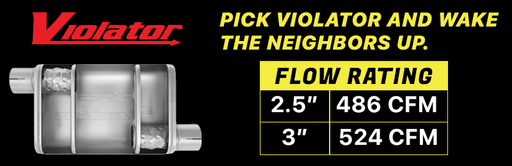 Ford Crossmember Back Exhaust For 65-76 F-100/F-150 Violator Muffler Pypes Exhaust - TRUCKED UP - Truck Superstore