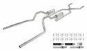 Crossmember Back W/ H-Pipe Exhaust System 63-66 GM Truck Split Rear Dual Exit 2.5 Inch Intermediate And Tailpipe Hardware Incl Turbo Pro Muffler Incl And Tip Not Incl Stainless Steel Pypes Exhaust - TRUCKED UP - Truck Superstore