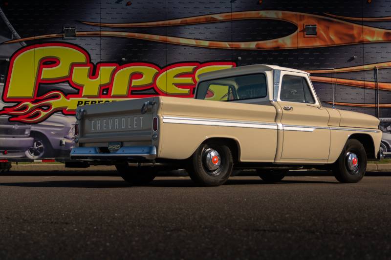 Crossmember Back W/ H-Pipe Exhaust System 63-66 GM Truck Split Rear Dual Exit 2.5 Inch Intermediate And Tailpipe Hardware Incl Turbo Pro Muffler Incl And Tip Not Incl Stainless Steel Pypes Exhaust - TRUCKED UP - Truck Superstore