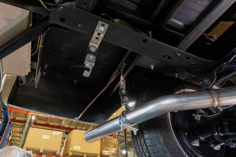 Crossmember Back W/ H-Pipe Exhaust System 63-66 GM Truck Split Side Dual Exit 2.5 Inch Intermediate And Tailpipe Hardware Incl Turbo Pro Muffler Incl And Tip Not Incl Stainless Steel Pypes Exhaust - TRUCKED UP - Truck Superstore