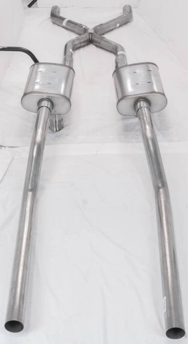 55-59 GM 2WD Truck 2.5 Inch Crossmember Back Exhaust Kit With Turbo Pro Mufflers Pypes Performance Exhaust - TRUCKED UP - Truck Superstore