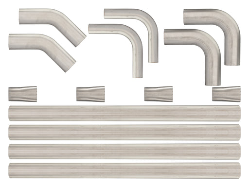 3 Inch Oval Exhaust Builders Kit 304 Stainless Steel Low-Profile Ground Clearance Pypes Performance Exhaust - TRUCKED UP - Truck Superstore