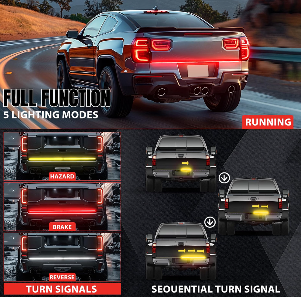 Truck Under Tailgate Lightbar 864 LED's 3-Row LED Light Strip. 48" and 60" Models.