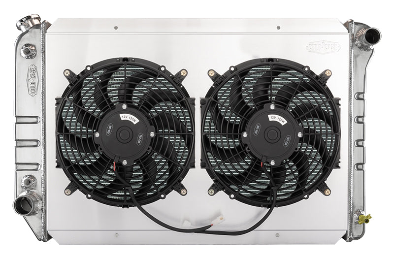 80-84 Ford Bronco/F-Series Truck Radiator and Dual 12 Inch Fan Kit Cold Case Radiators - TRUCKED UP - Truck Superstore