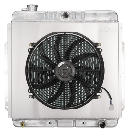 53-56 Ford F100 Truck With Chevy Engine Performance Aluminum Radiator and 16 Inch Fan and Shroud Cold Case Radiators - TRUCKED UP - Truck Superstore