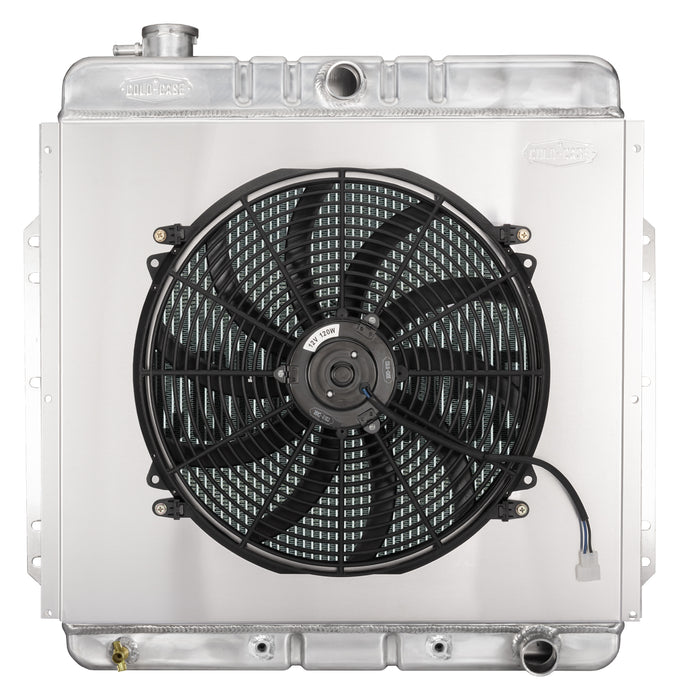 53-56 Ford F100 Truck With Chevy Engine Performance Aluminum Radiator and 16 Inch Fan and Shroud Cold Case Radiators - TRUCKED UP - Truck Superstore