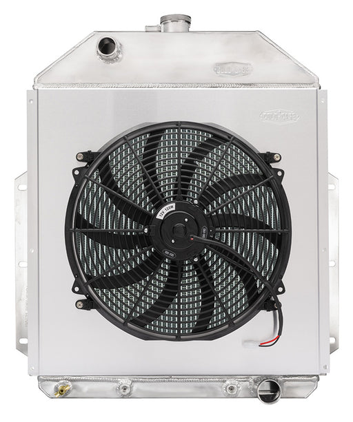 48-52 Ford Truck Aluminum Performance Radiator Chevy Engine And 16 Fan Kit Cold Case Radiators - TRUCKED UP - Truck Superstore