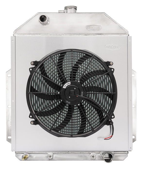 48-52 Ford Truck Aluminum Performance Radiator Chevy Engine And 16 Fan Kit Cold Case Radiators - TRUCKED UP - Truck Superstore