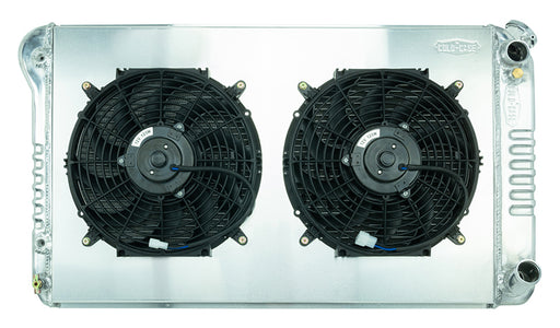 67-76 Chevy GMC Pickup Truck LS Swap Aluminum Radiator AT and 12 Inch Fan Kit Cold Case Radiators - TRUCKED UP - Truck Superstore