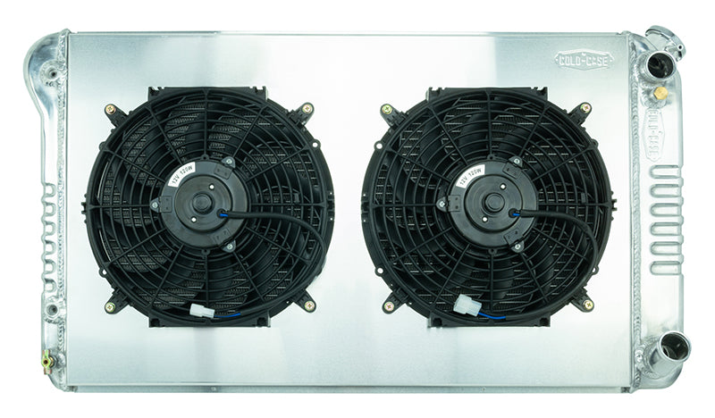67-76 Chevy GMC Pickup Truck LS Swap Aluminum Radiator AT and 12 Inch Fan Kit Cold Case Radiators - TRUCKED UP - Truck Superstore