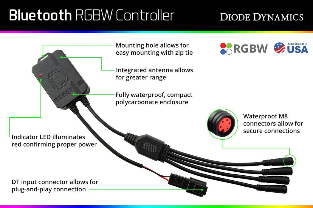 Bluetooth RGBW M8 Controller 1ch Diode Dynamics - TRUCKED UP - Truck Superstore
