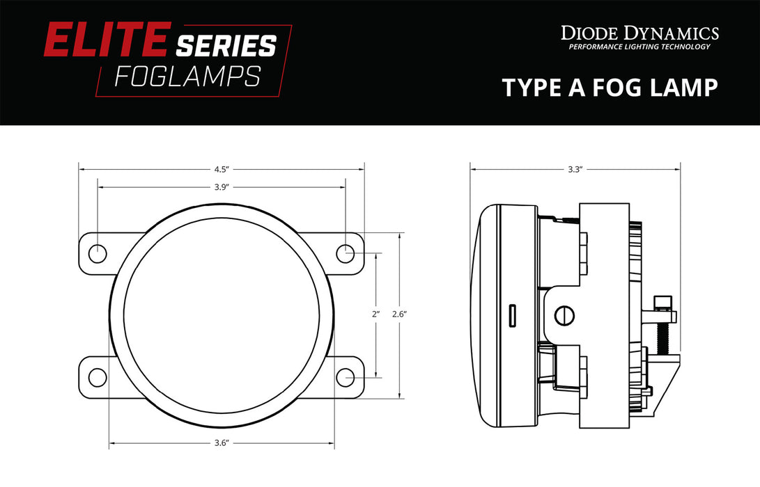 Elite Series Fog Lamps for 2012-2015 Ford Explorer Pair Cool White 6000K Diode Dynamics - TRUCKED UP - Truck Superstore