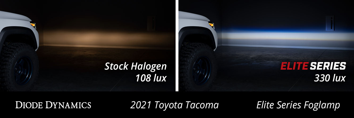 Elite Series Fog Lamps for 2013-2021 Toyota Tacoma Pair Yellow 3000K Diode Dynamics - TRUCKED UP - Truck Superstore