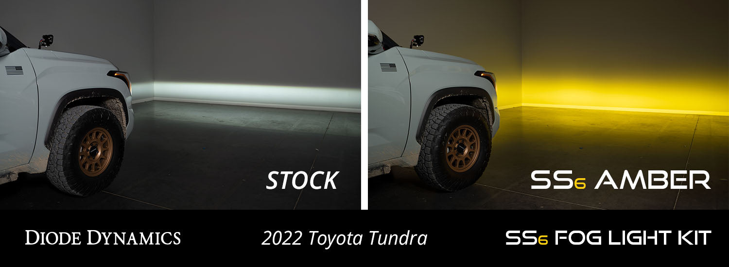 SS6 LED Fog Light Kit for 2022 Toyota Tundra Amber Wide Diode Dymanics - TRUCKED UP - Truck Superstore