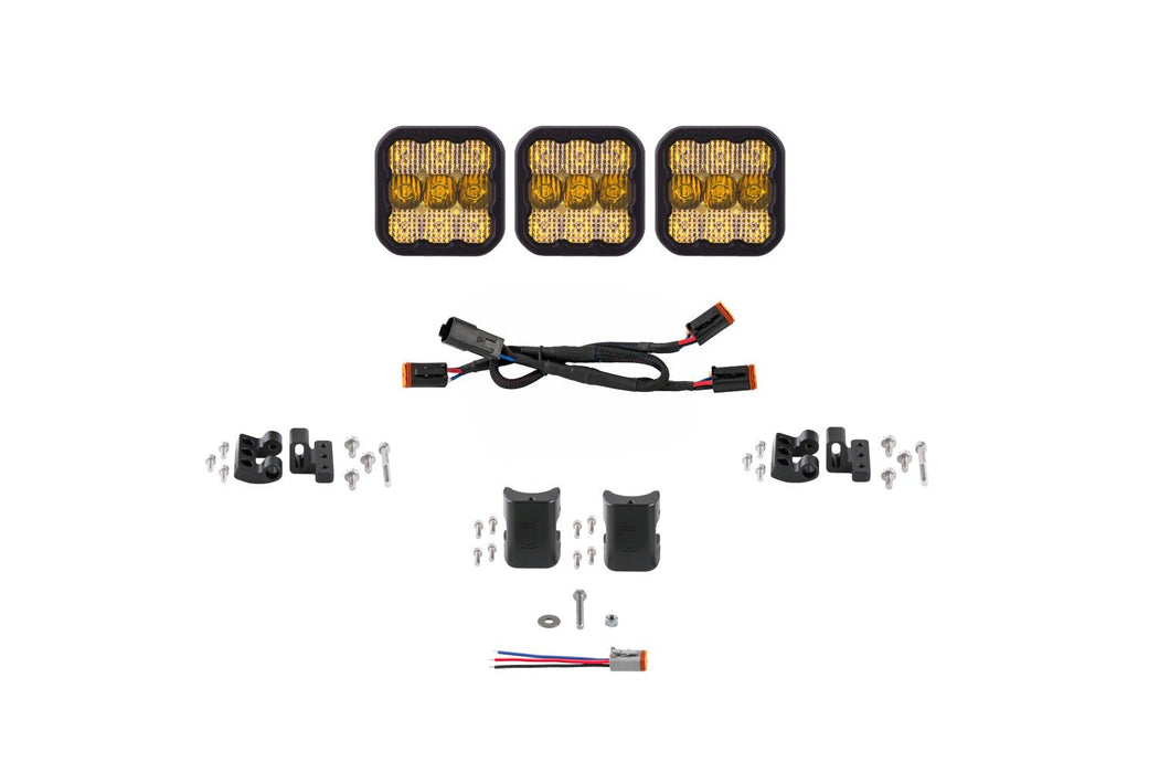 SS5 Pro Universal CrossLink 3-Pod Lightbar Yellow Combo Diode Dynamics - TRUCKED UP - Truck Superstore