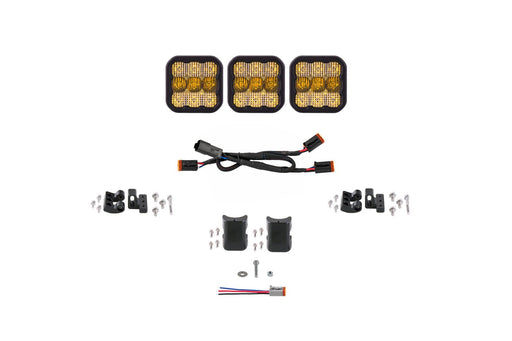 SS5 Pro Universal CrossLink 3-Pod Lightbar Yellow Combo Diode Dynamics - TRUCKED UP - Truck Superstore