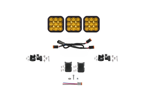 SS5 Pro Universal CrossLink 3-Pod Lightbar Yellow Driving Diode Dynamics - TRUCKED UP - Truck Superstore