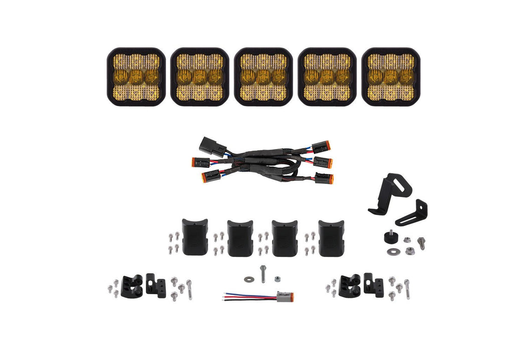 SS5 Pro Universal CrossLink 5-Pod Lightbar Yellow Combo Diode Dynamics - TRUCKED UP - Truck Superstore