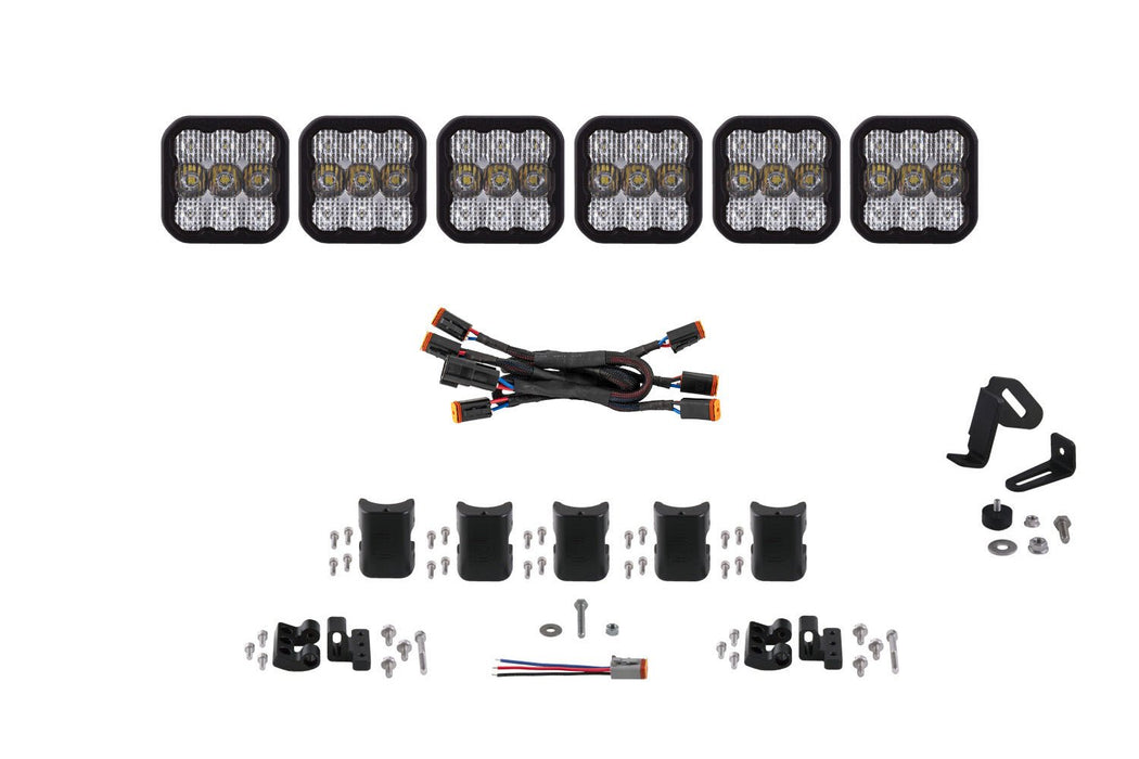 SS5 Pro Universal CrossLink 6-Pod Lightbar White Combo Diode Dynamics - TRUCKED UP - Truck Superstore