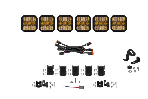 SS5 Pro Universal CrossLink 6-Pod Lightbar Yellow Combo Diode Dynamics - TRUCKED UP - Truck Superstore