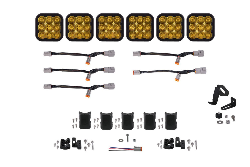 SS5 Pro Universal CrossLink 6-Pod Lightbar Yellow Driving Diode Dynamics - TRUCKED UP - Truck Superstore