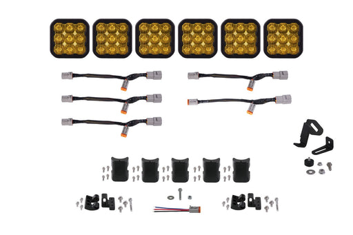 SS5 Pro Universal CrossLink 6-Pod Lightbar Yellow Driving Diode Dynamics - TRUCKED UP - Truck Superstore