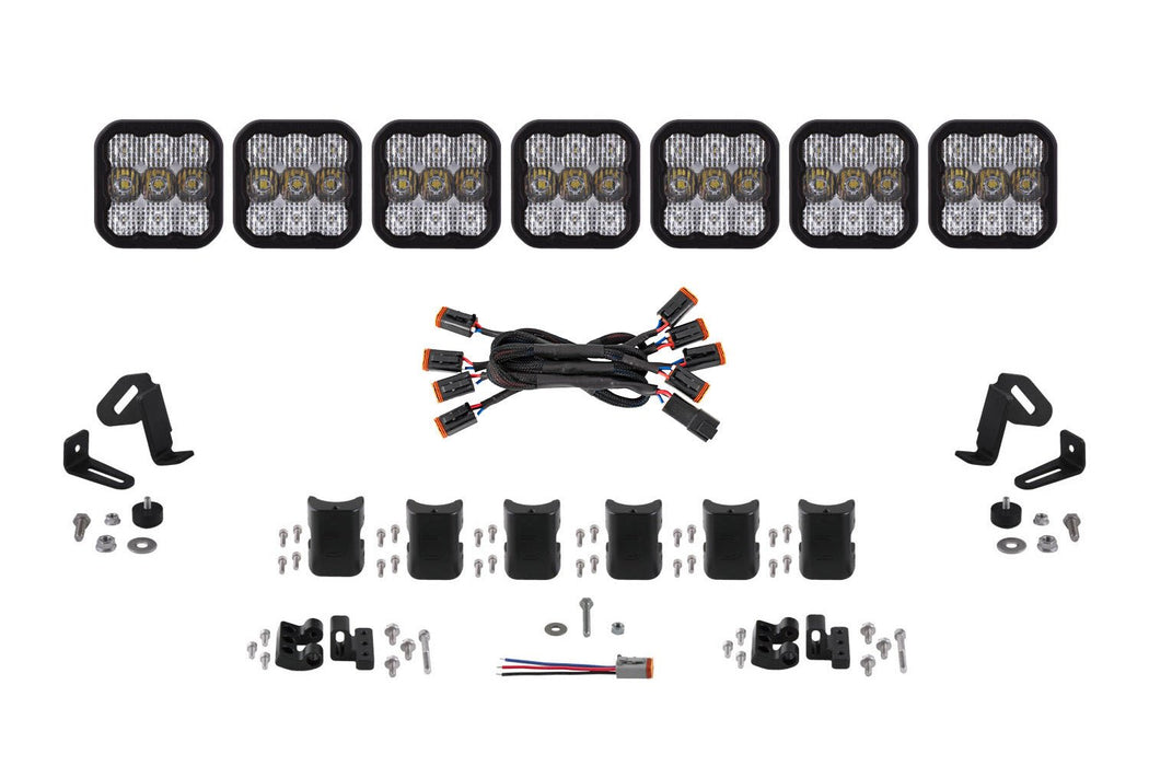 SS5 Pro Universal CrossLink 7-Pod Lightbar White Combo Diode Dynamics - TRUCKED UP - Truck Superstore